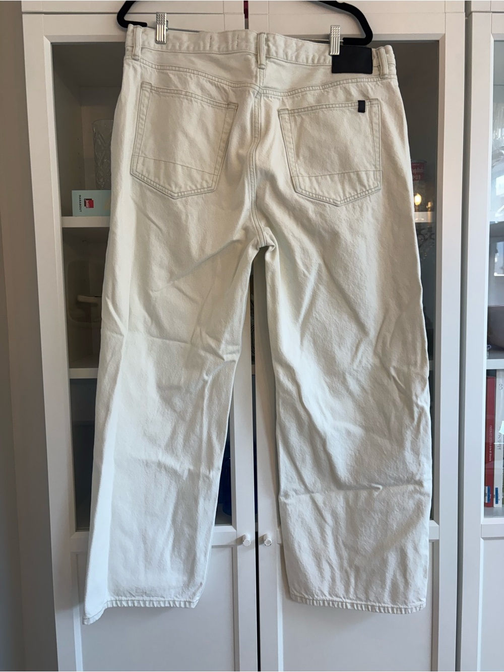 AllSaints Men's Relaxed Off-White Denim Jeans